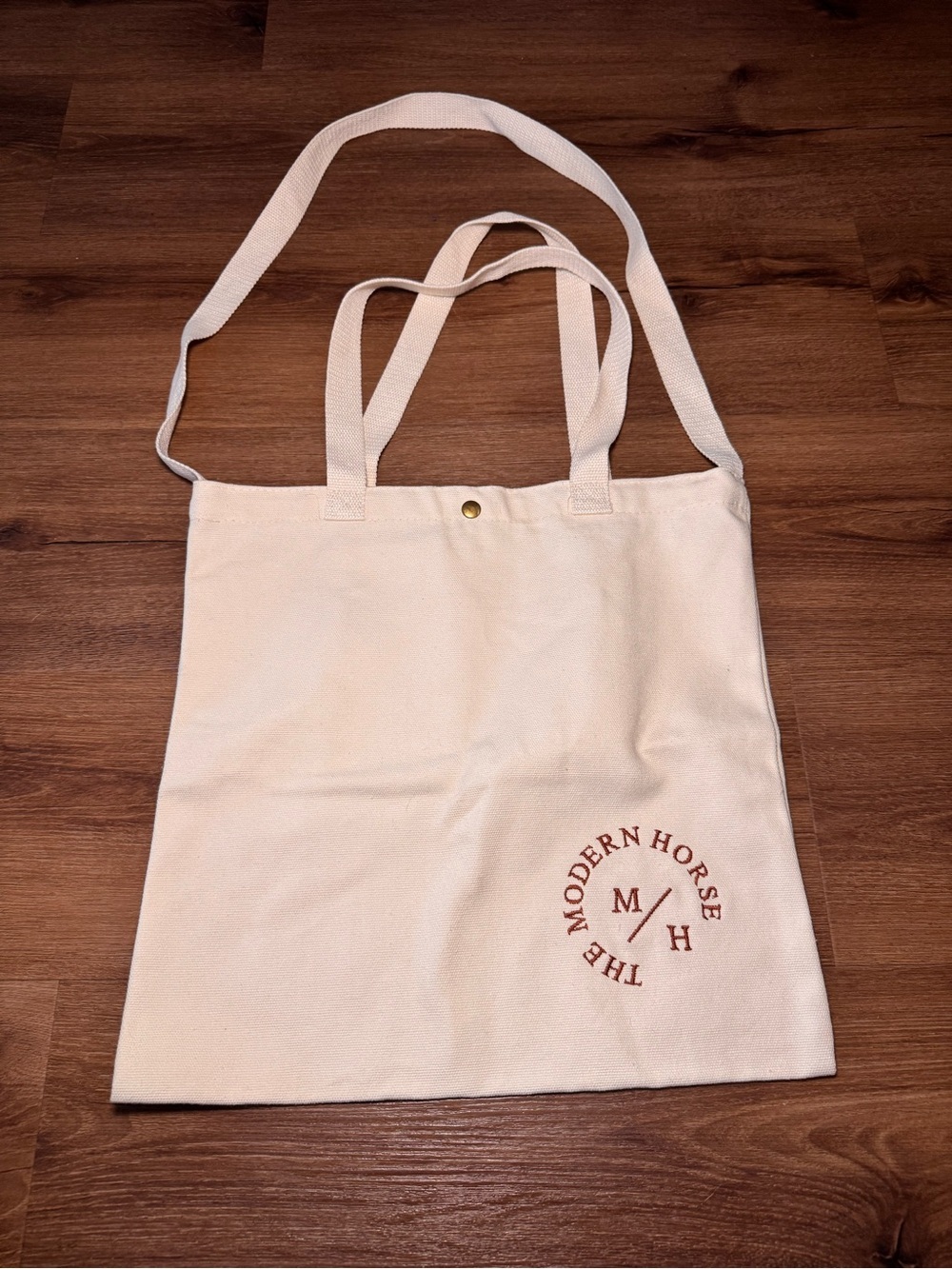 NWOT Cream Canvas Reusable Tote Bag with Dual Carry Handles